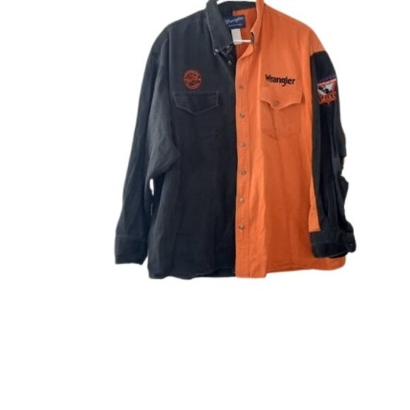 Vintage Wrangler Mens Bud Light Bull Riders Tour Western Button Down Shirt XXL - Picture 1 of 10